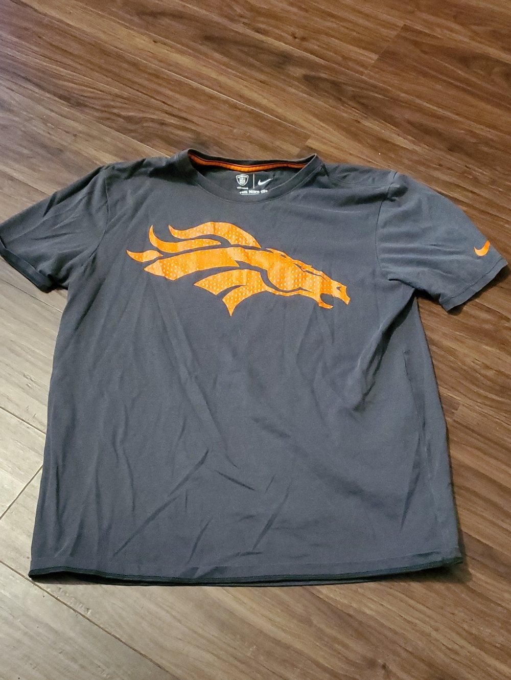 Nike Men's Tee with Orange Broncos Logo